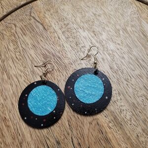 HAND CRAFTED Mini Disco Wooden Earrings